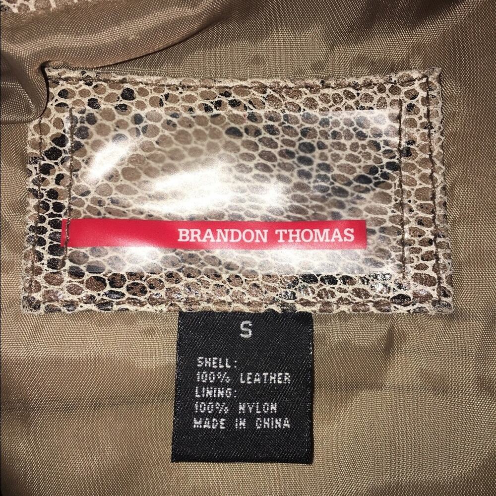 Brandon Thomas Python Snake Pattern LEATHER Jacket EUC Size Small - Picture 5 of 5